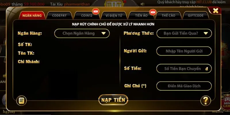 Nạp tiền vốn bằng thanh toán trực tuyến