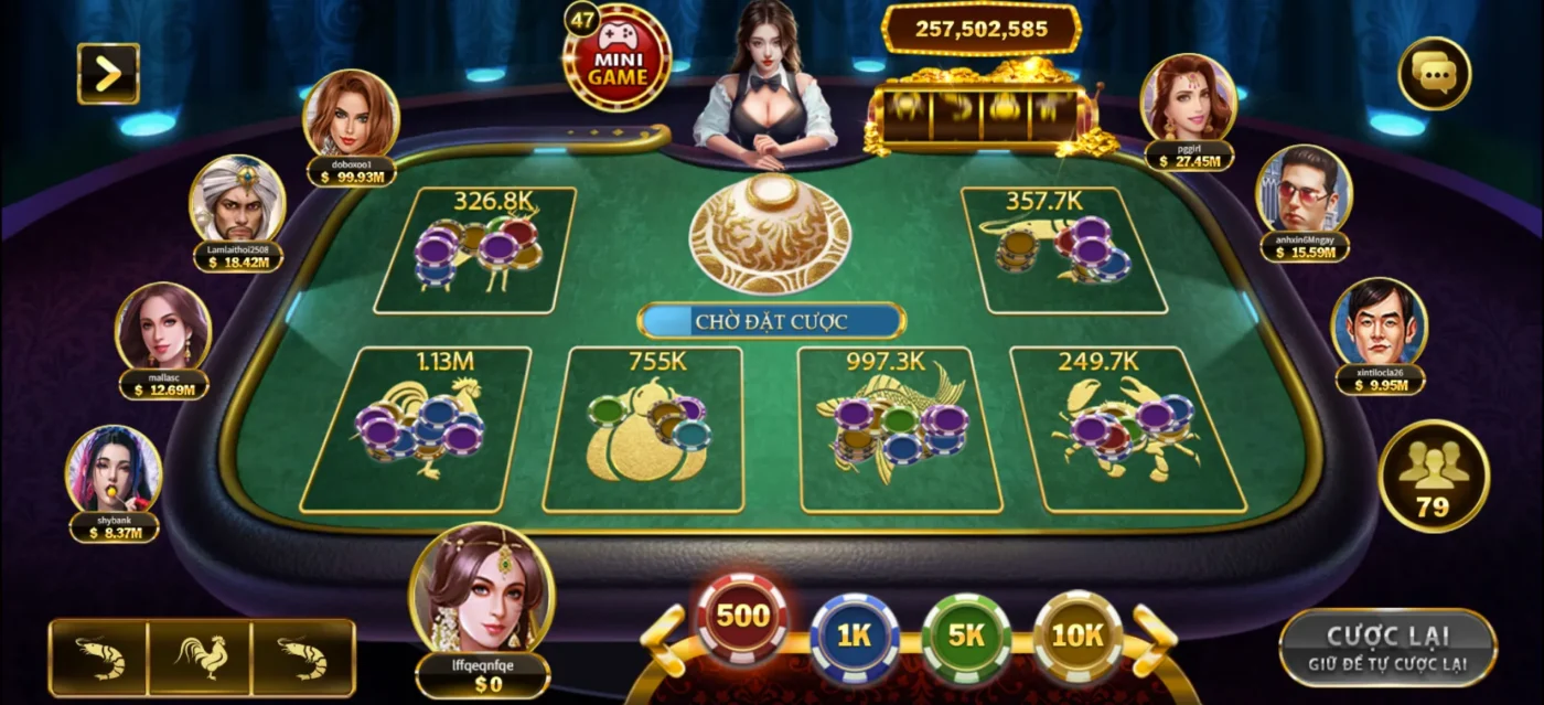 Giao diện ưa nhìn của game Bầu Cua