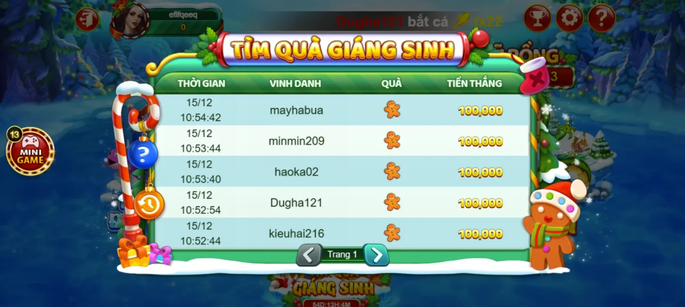 Tính năng giáng sinh thú vị nhất tại Hitclub
