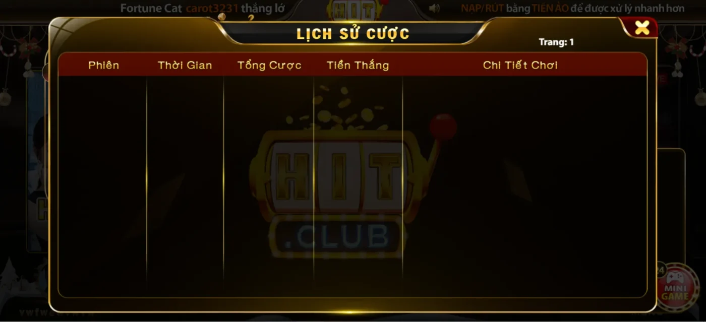 Theo dõi lịch sử cược nhanh chóng nhất