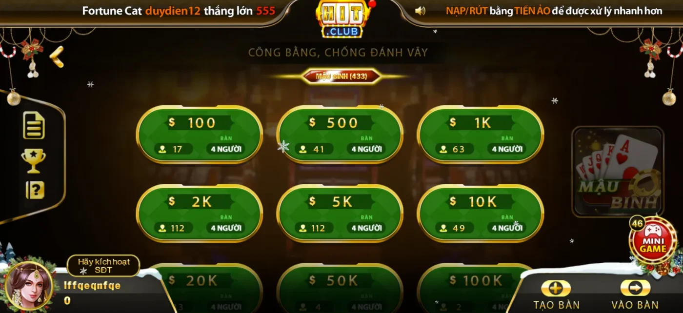 Chọn lựa ván cược với mức chơi phù hợp