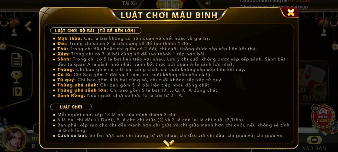 Nắm bắt gameplay Mậu Binh hiệu quả