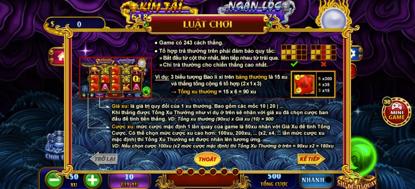 Tìm hiểu về luật chơi slot game Kho Tàng Ngũ Long