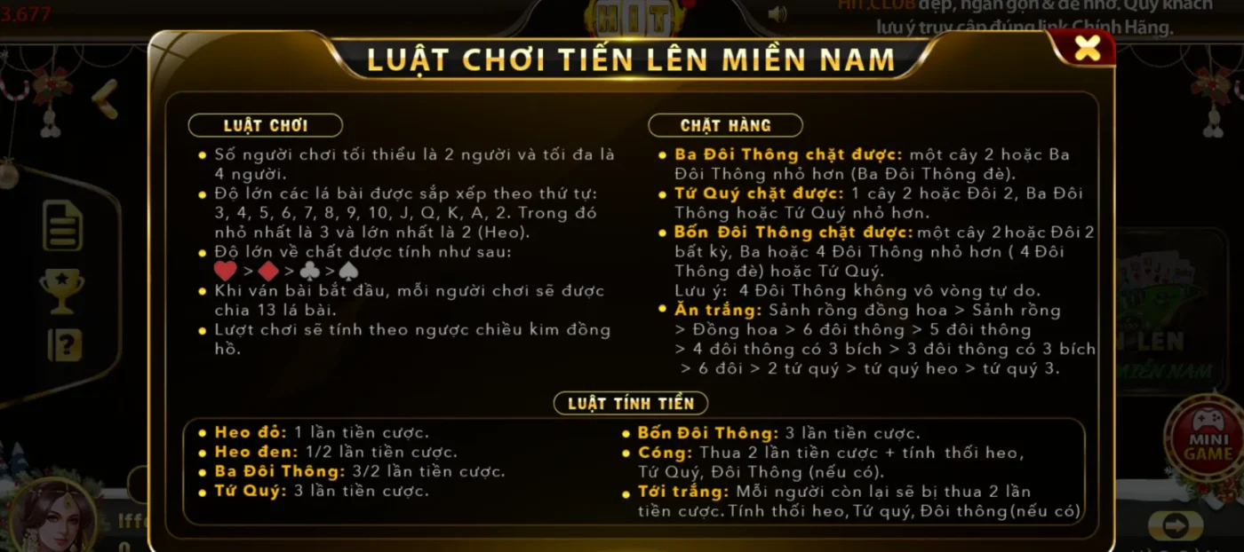 Tìm hiểu luật game bài Tiến Lên Miền Nam