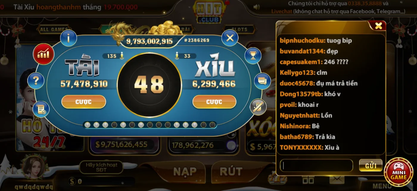Mini game Tài Xỉu chỉ có tại Hitclub