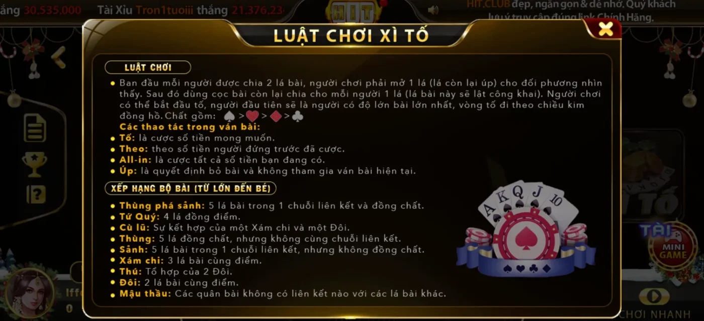 Trải nghiệm luật chơi game bài thú vị