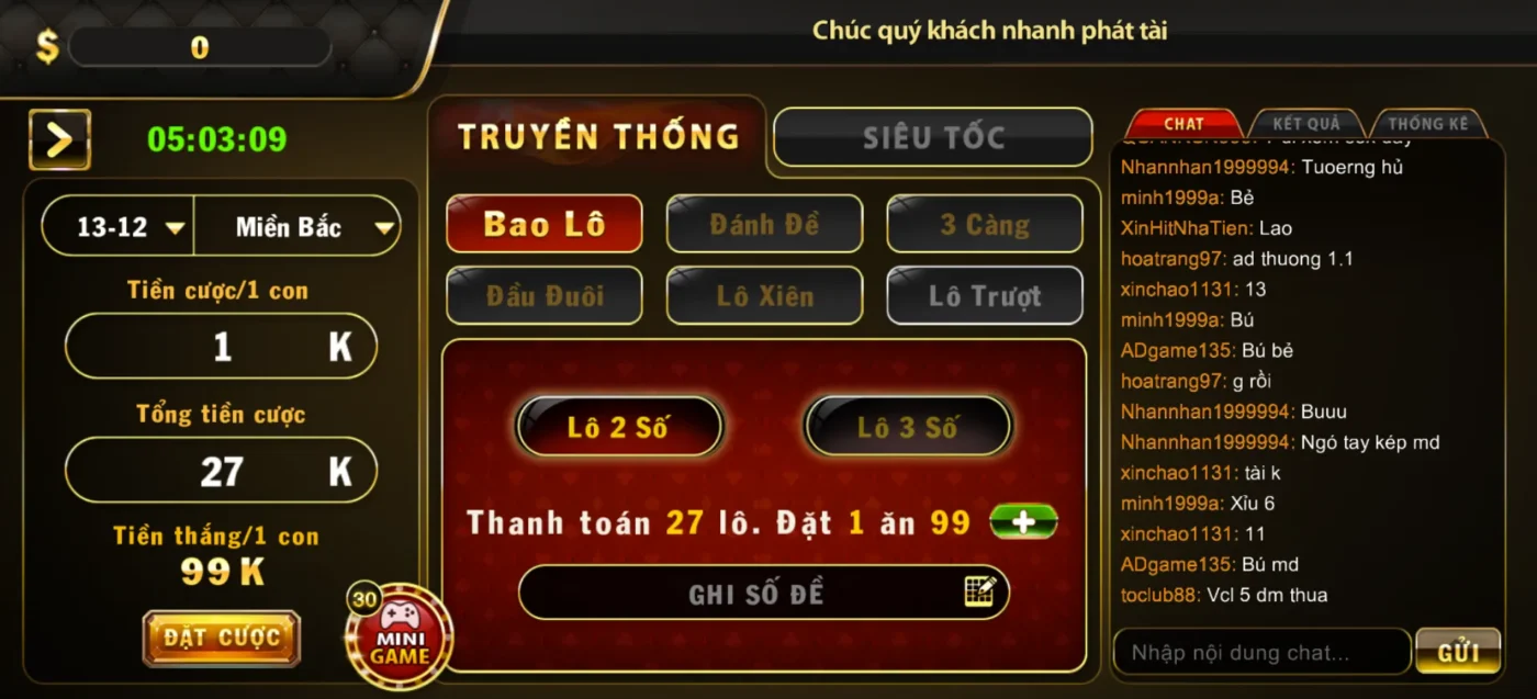 Giao diện chuẩn chỉnh của hình thức Hitclub