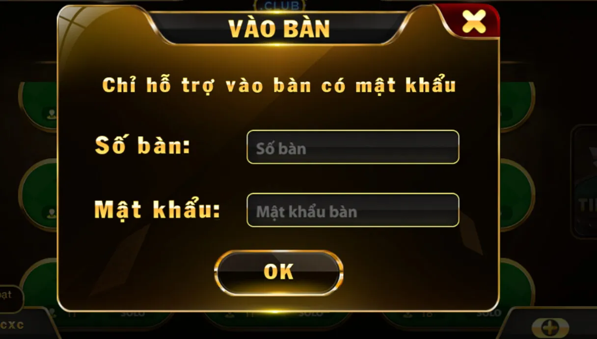 Tính năng vào bàn chơi tại Tiến Lên Đếm Lá Hit club