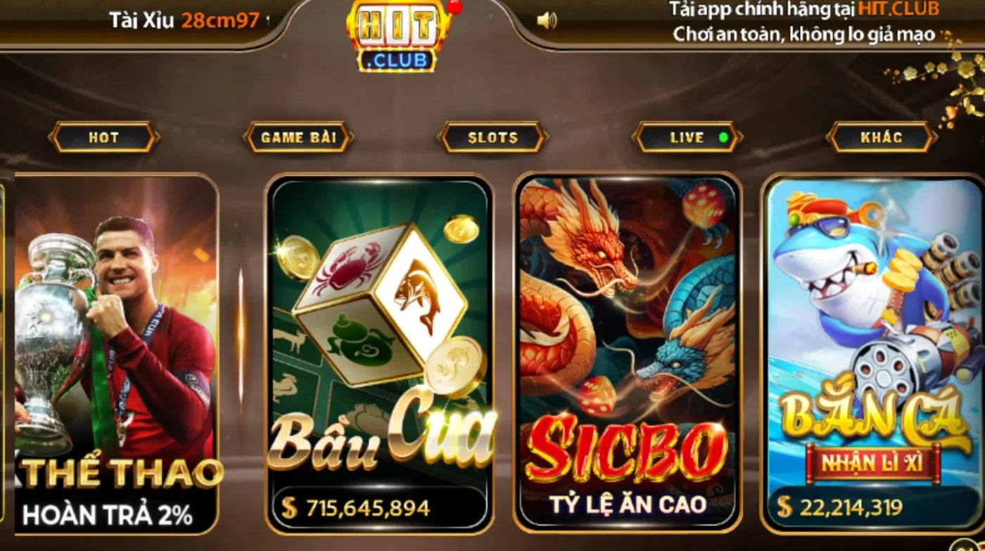 Các danh mục game chơi không chán tại cổng game Hit Club