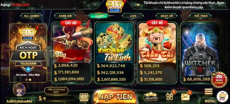 Slot game Hit Club đa dạng lựa chọn cho game thủ