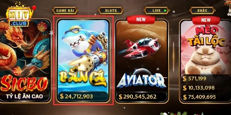 Sảnh bắn cá, slot đầy đủ các game hay và cơ chế thưởng lớn