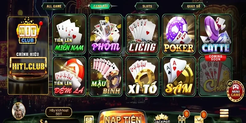 Những trò chơi bài đổi thưởng đẳng cấp của Hitclub